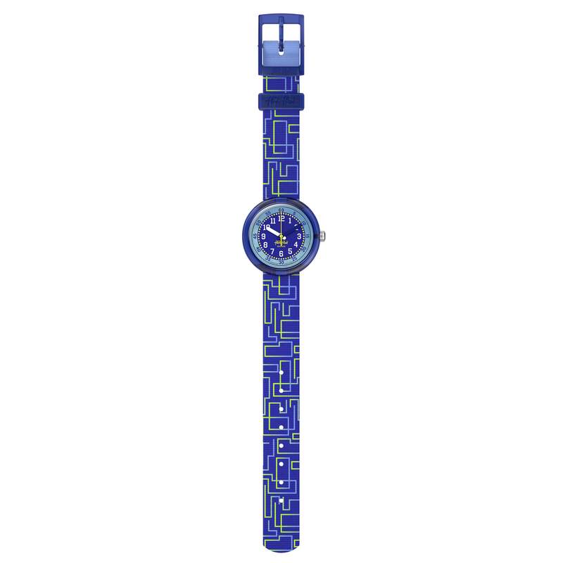 Montre FLIK FLAK pattern paradise enfant bracelet pet recycle bleu - vue D1