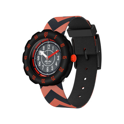 FLIK FLAK Pattern Paradise Kids' Watch with Recycled PET Strap in Black