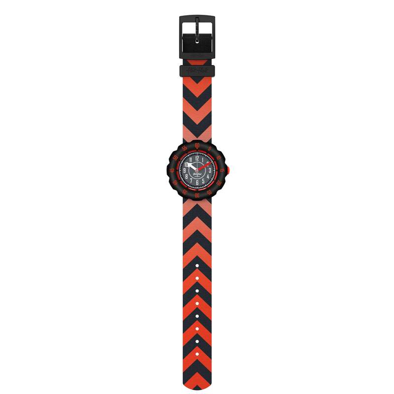 Montre FLIK FLAK pattern paradise enfant bracelet pet recycle noir - vue D1
