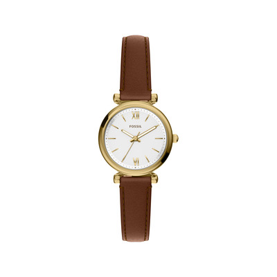Montre FOSSIL carlie mini femme bracelet cuir marron - vue 1