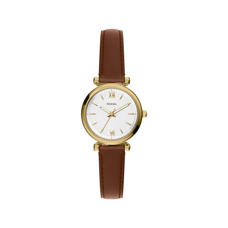 Montre FOSSIL carlie mini femme bracelet cuir marron - vue 1