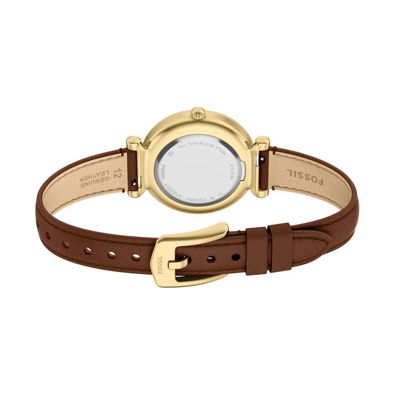 Montre FOSSIL carlie mini femme bracelet cuir marron - vue D3