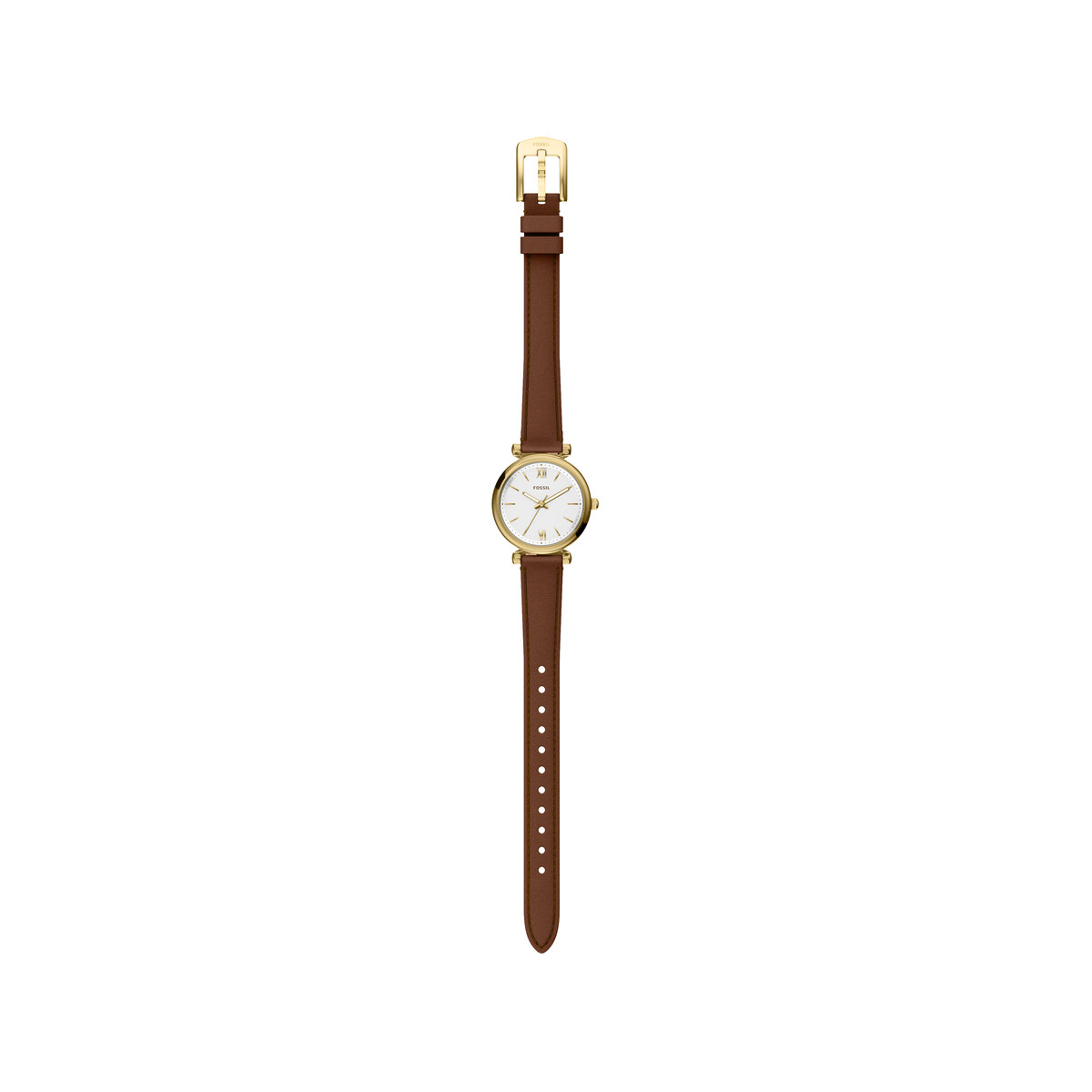Montre FOSSIL carlie mini femme bracelet cuir marron - vue D6