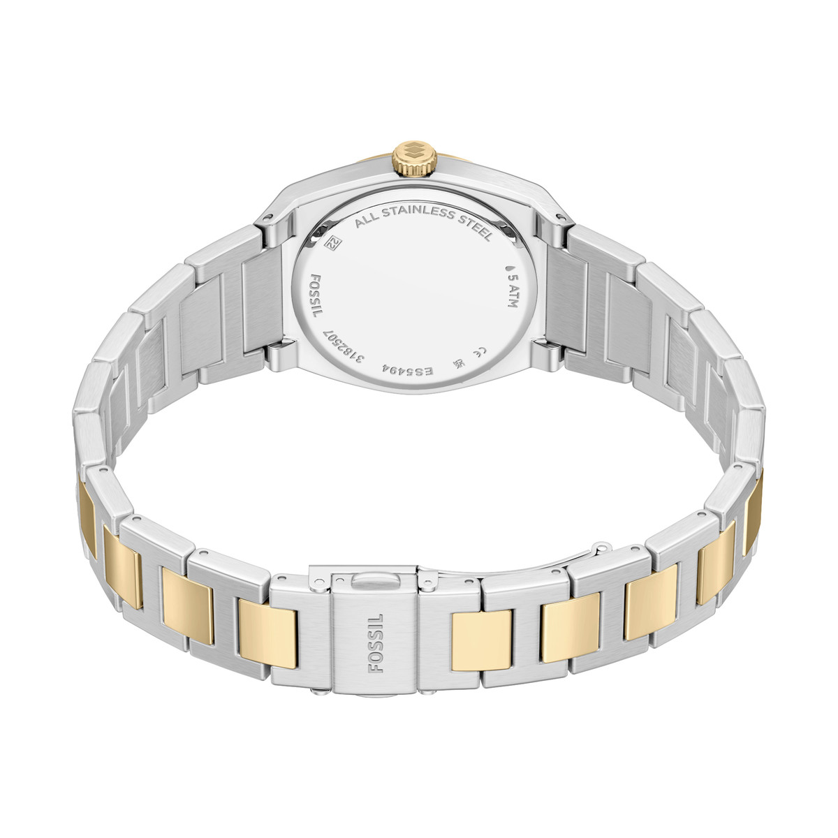 Montre FOSSIL everett femme bracelet acier inoxydable bicolore jaune - vue D3