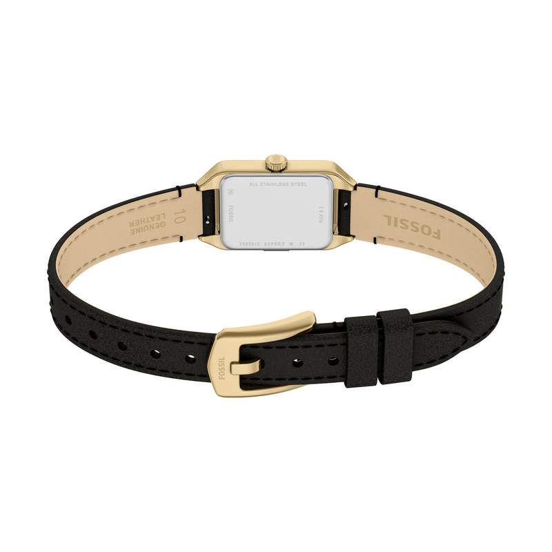 Montre FOSSIL raquel femme bracelet cuir noir - vue D3
