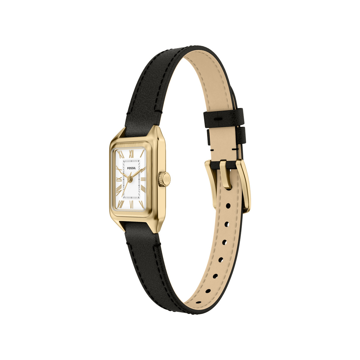 Montre FOSSIL raquel femme bracelet cuir noir - vue D5