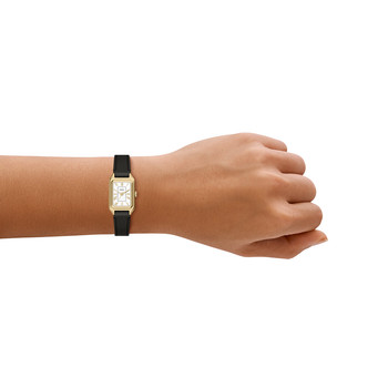 FOSSIL raquel ladies' watch with black leather strap