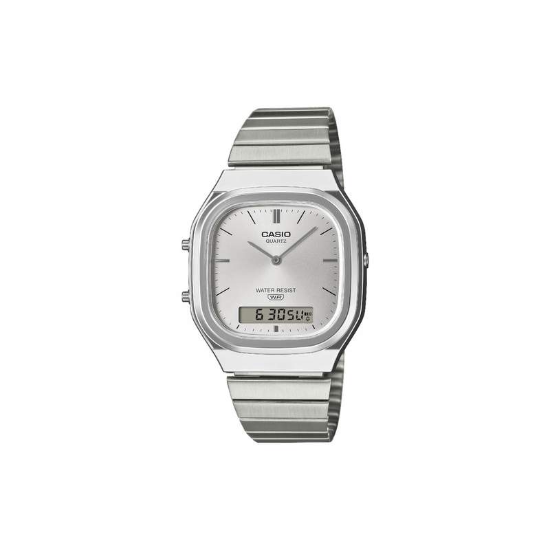 Montre CASIO vintage collection mixte bracelet acier inoxydable gris - vue 1