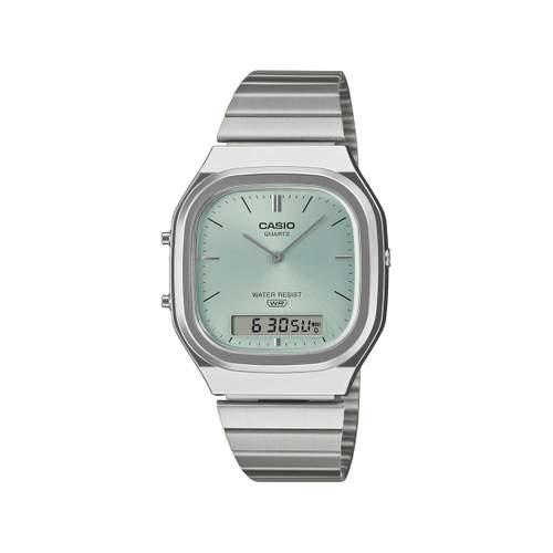 Montre CASIO vintage collection mixte bracelet acier inoxydable gris