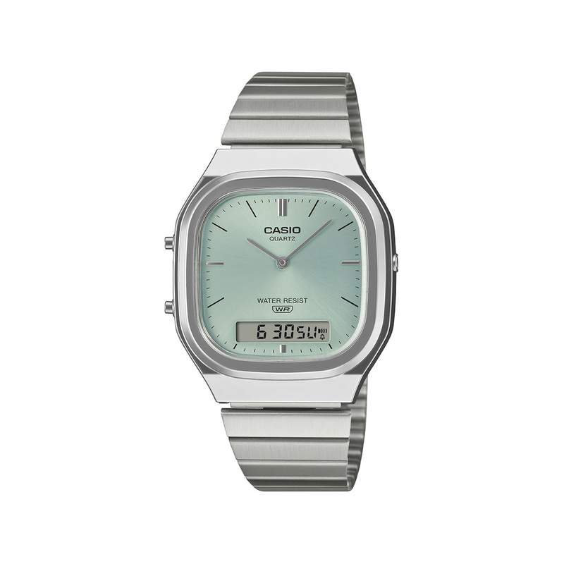Montre CASIO vintage collection mixte bracelet acier inoxydable gris - vue 1