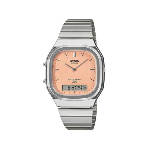 Montre CASIO vintage collection mixte bracelet acier inoxydable gris