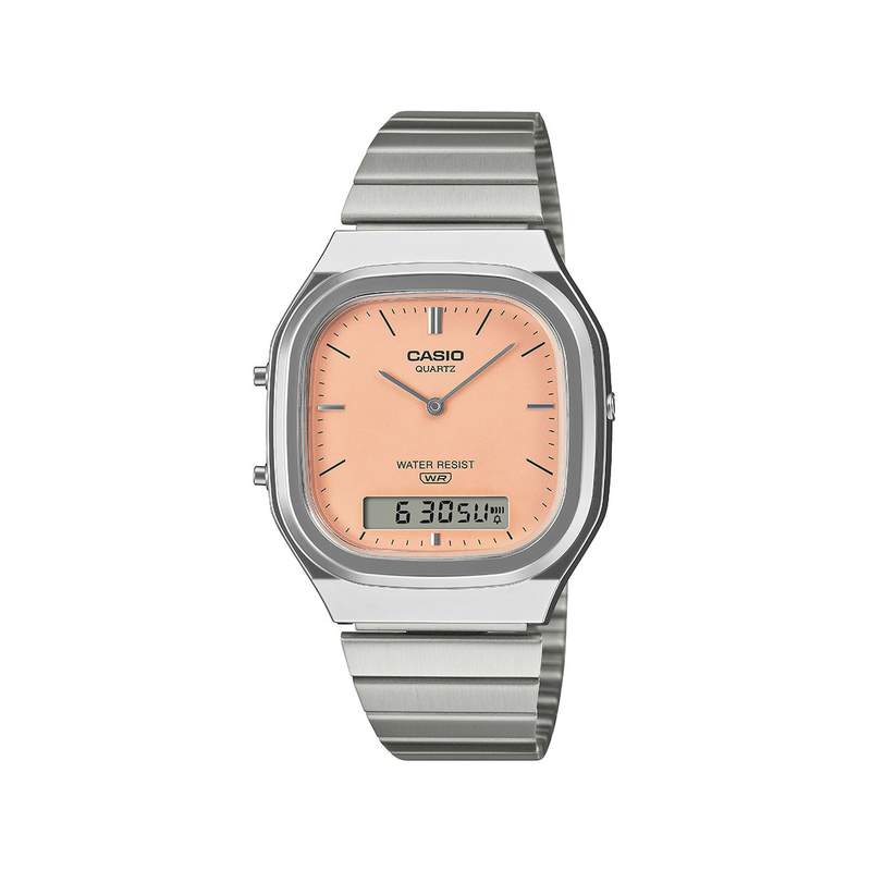 Montre CASIO vintage collection mixte bracelet acier inoxydable gris - vue 1