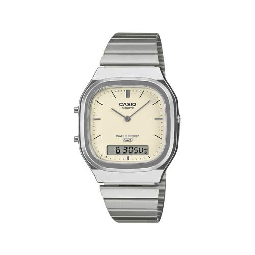 Montre CASIO vintage collection mixte bracelet acier inoxydable gris