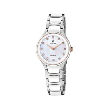 FESTINA women's watch with white ceramic strap