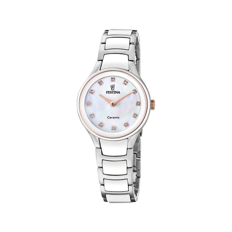 Montre FESTINA femme bracelet ceramique blanc - vue 1
