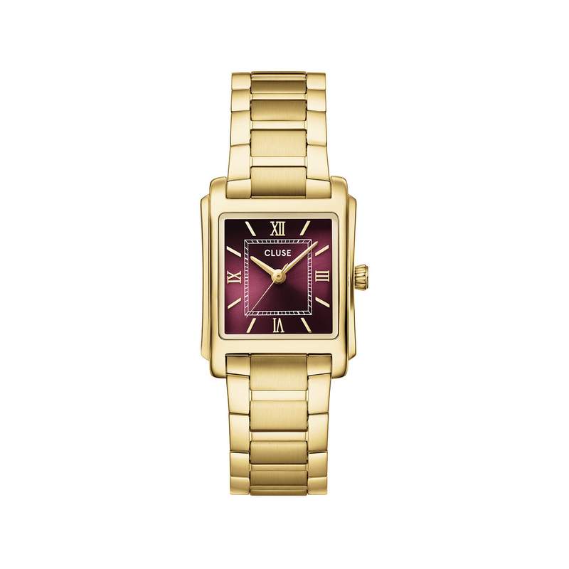 Montre CLUSE anglée femme bracelet acier inoxydable doré - vue 1