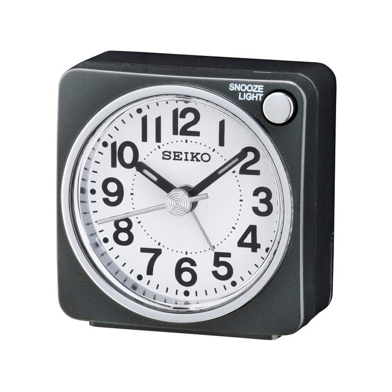 Reveil de poche Seiko classique plastique noir - vue 1