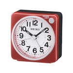 Réveil Seiko analogique plastique rouge - vue 1