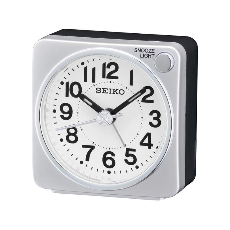 Réveil Seiko analogique plastique gris - vue 1