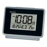 Réveil Seiko digital plastique noir - vue 1