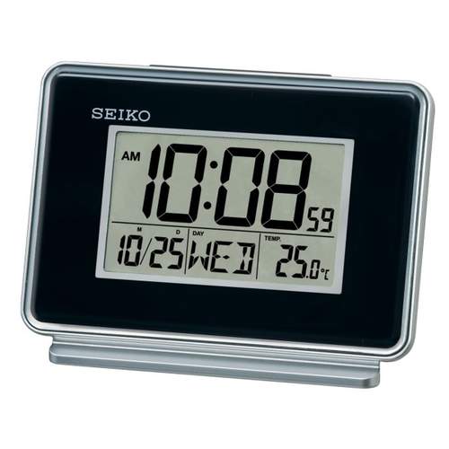 Réveil Seiko digital plastique noir