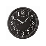 Pendule murale Seiko plastique noir 33 cm - vue 1