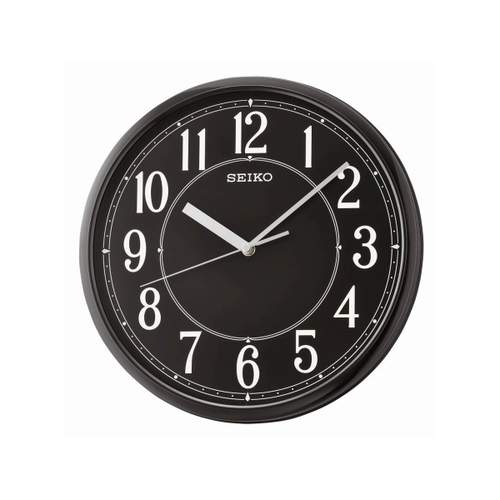 Seiko wall clock black plastic 33 cm