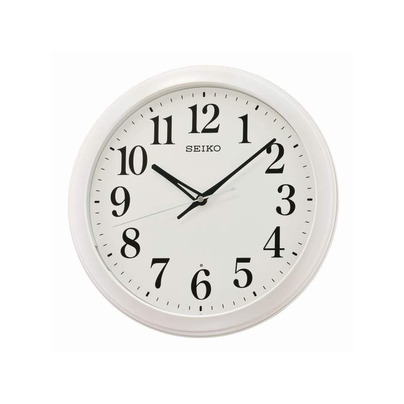 Pendule murale Seiko plastique blanc 33 cm - vue 1