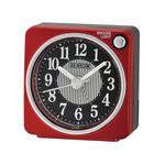 Réveil Seiko carré plastique rouge - vue 1