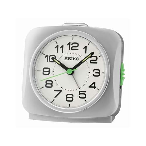 Réveil Seiko carré plastique gris