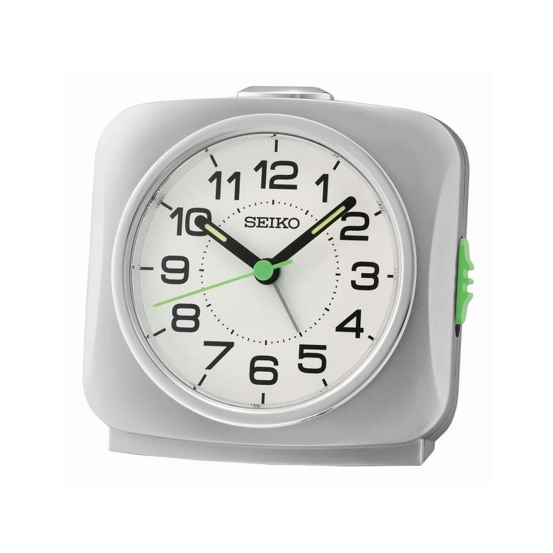 Réveil Seiko carré plastique gris - vue 1