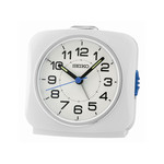 Réveil Seiko carré plastique blanc - vue 1