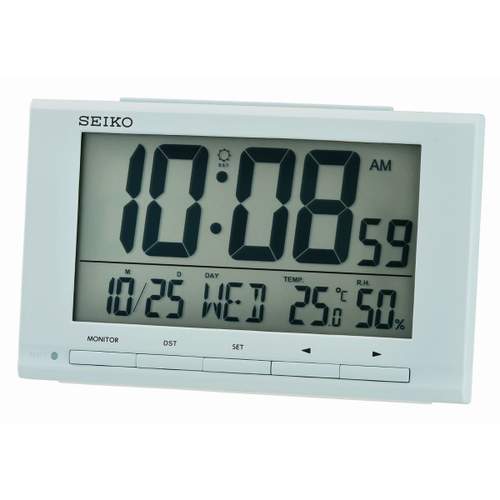 Seiko digital alarm clock blue plastic digital display