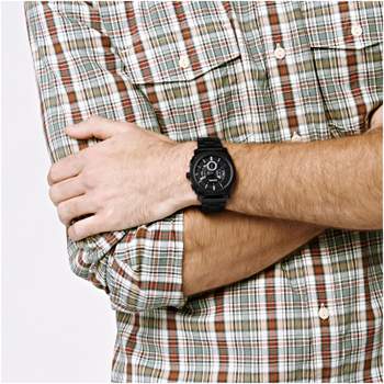 Fossil herenhorloge van zwart staal
