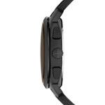 Montre Fossil homme chronographe acier bracelet cuir noir - vue 2