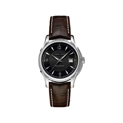 Hamilton-herenhorloge met chocoladebruin leer