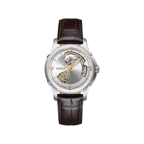 Hamilton men's brown crocodile leather watch