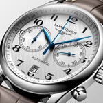 Montre Longines homme acier bracelet cuir - vue D1