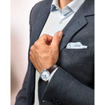 Montre Longines homme acier bracelet cuir - vue porté 1