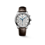 Montre Longines homme acier bracelet cuir - vue 1