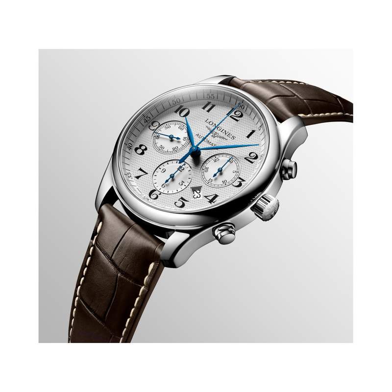 Montre Longines homme acier bracelet cuir - vue 2