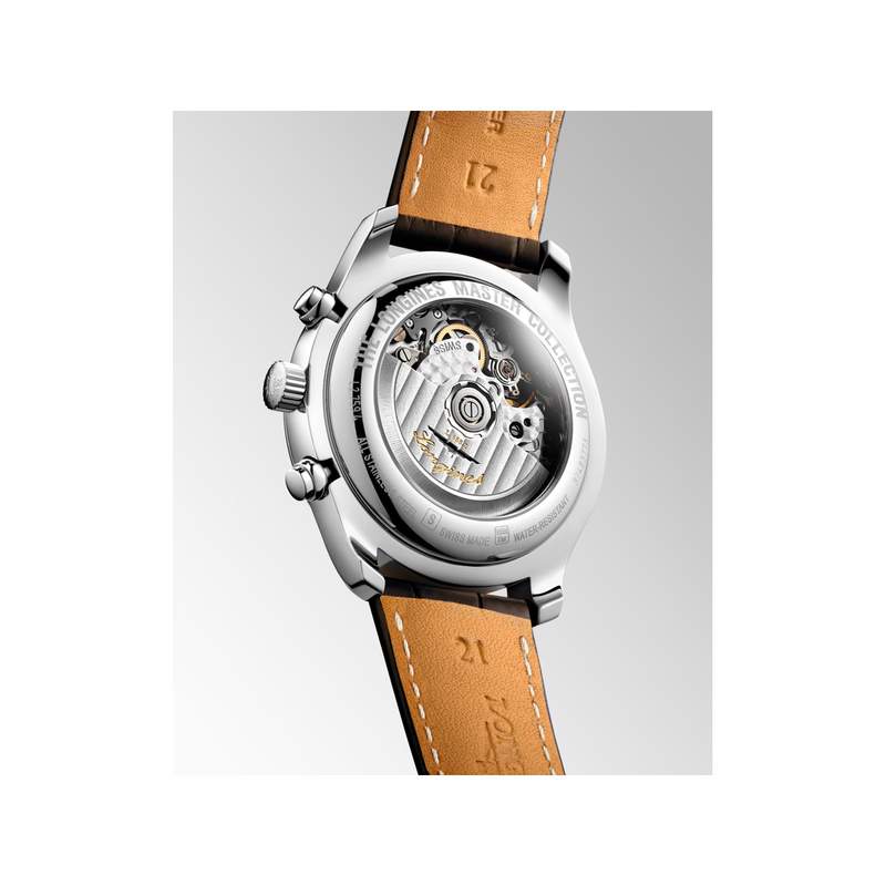Montre Longines homme acier bracelet cuir - vue 3