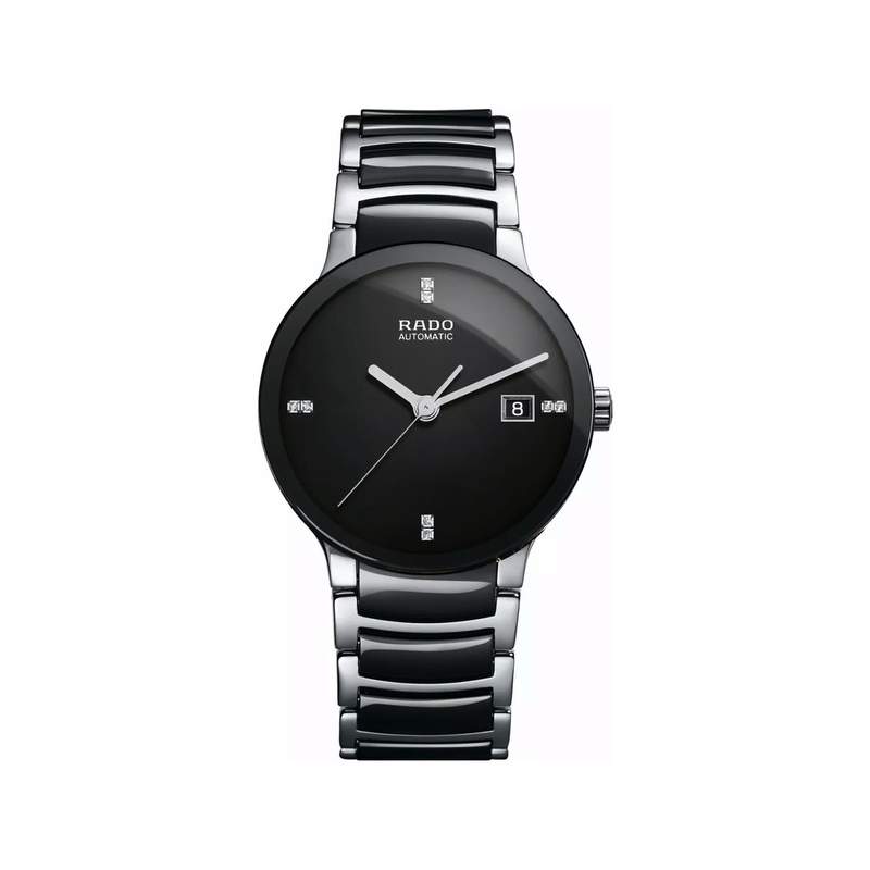 Montre RADO Centrix Diamonds homme automatique acier noir bracelet céramique - vue 1