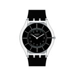 Montre Swatch homme acier caoutchouc noir - vue 1