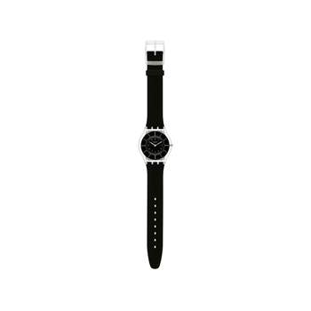 Swatch-herenhorloge van staal en zwart rubber