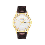 Montre Tissot homme automatique acier doré cuir