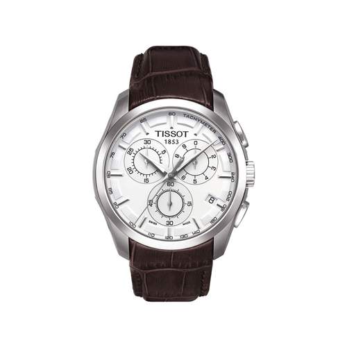 Montre Tissot homme chrono bracelet cuir marron