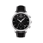 Montre Tissot homme chronographe brac cuir noir - vue 1