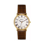 Montre Herbelin classique homme acier doré bracelet cuir marron - vue 1