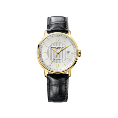 Montre Baume & Mercier homme or bracelet cuir - vue 1
